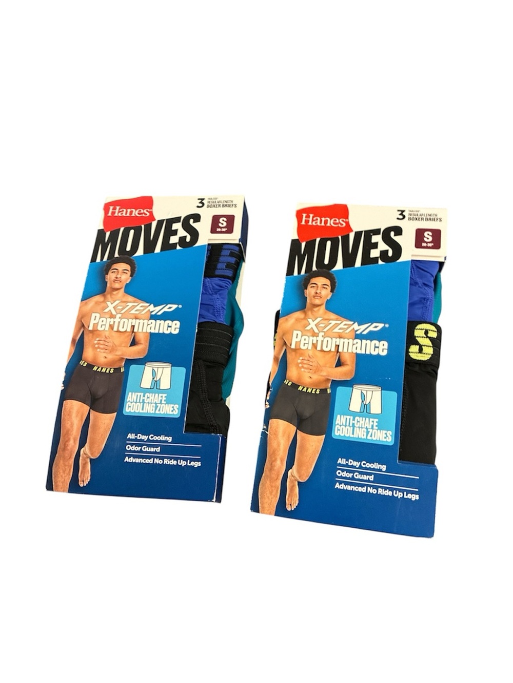 Hanes Men's Moves Performance Boxer Brief, Total Support Pouch, 6 Pk Small
